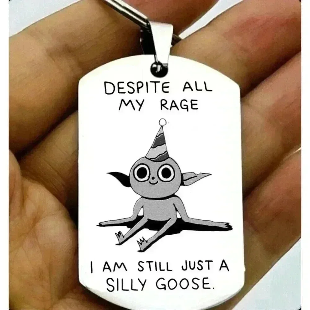 Funny Clown Silky Goose Time Hot Meme Art Design Cute Quote Keychain